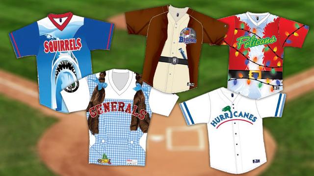 minor league baseball jerseys